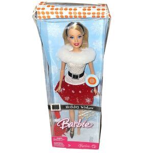 New Y2K Holiday Wishes Barbie Doll and Ornament